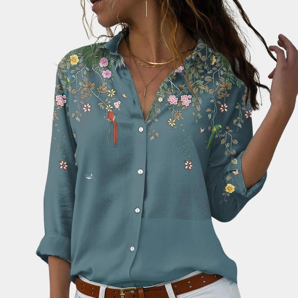 Solveiga - Damen-Blumenbluse