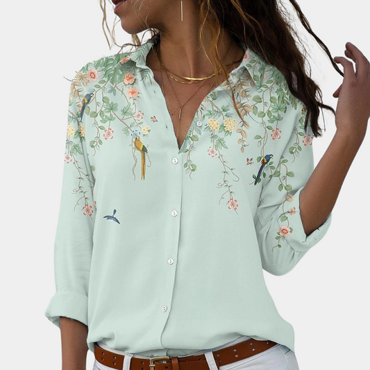 Solveiga - Damen-Blumenbluse