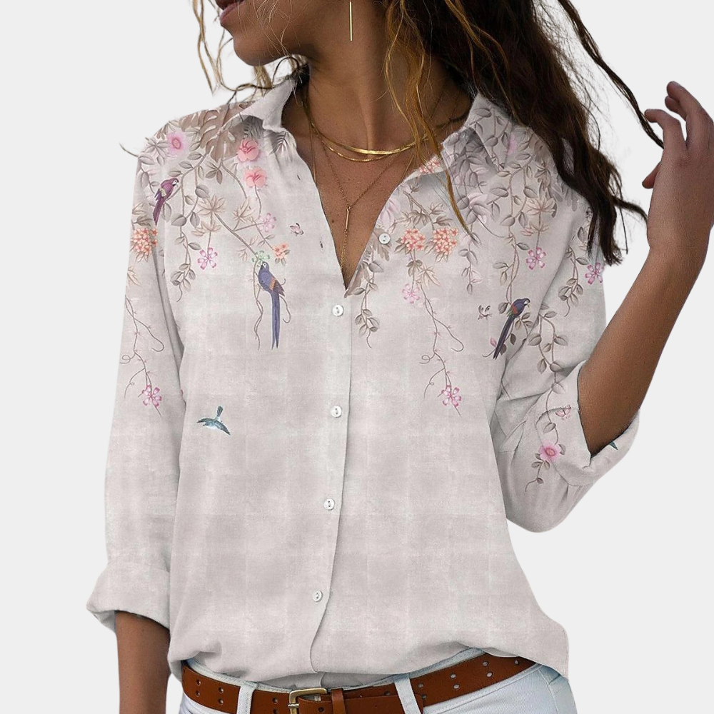 Solveiga - Damen-Blumenbluse
