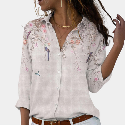 Solveiga - Damen-Blumenbluse