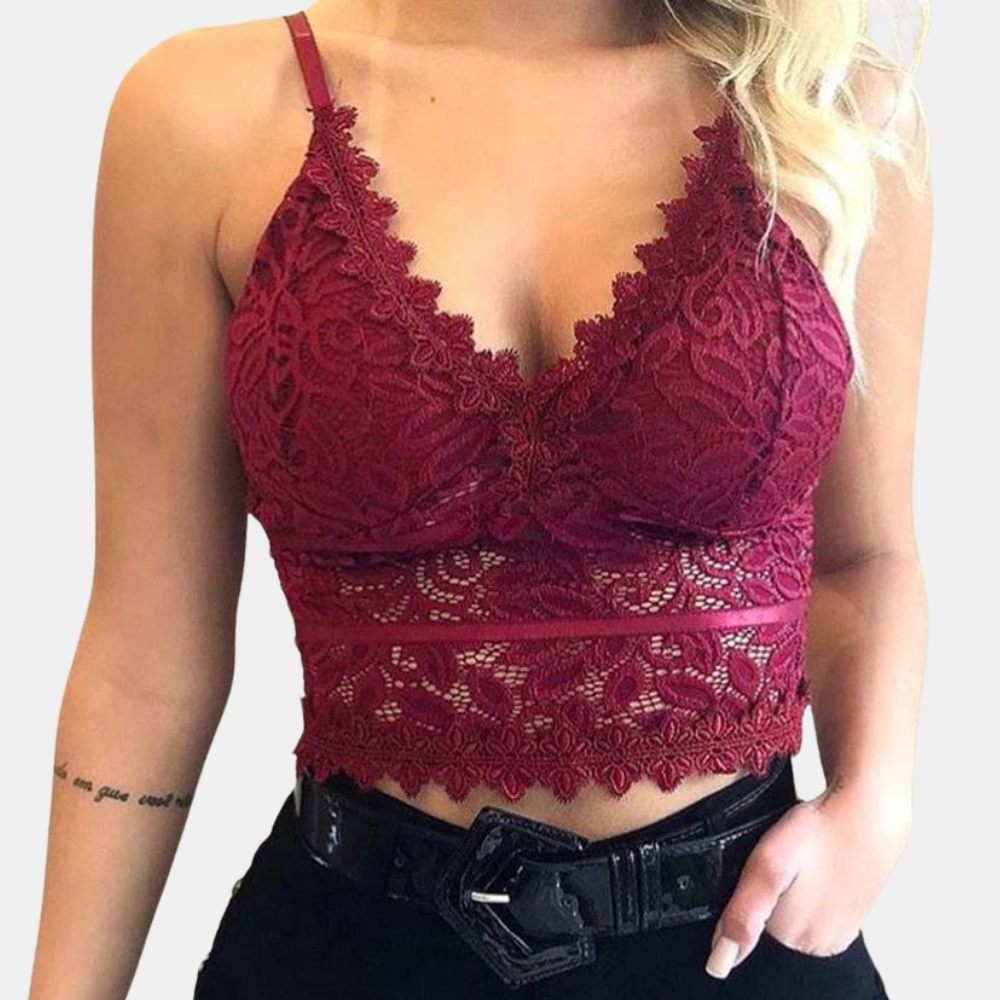 Christina - Spitzen-Crop-Top für Frauen - Elegant & leicht