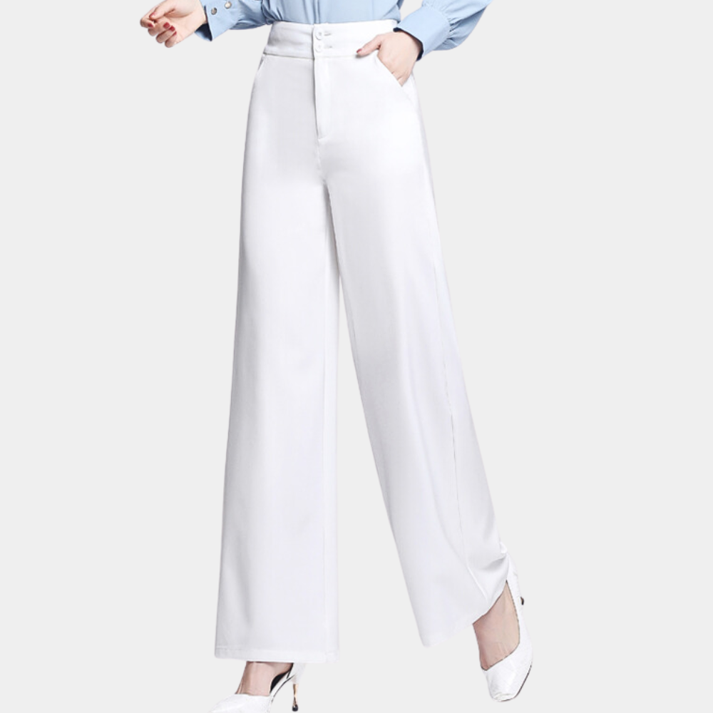 Elegante Hosen mit hoher Taille und weitem Bein für Frauen