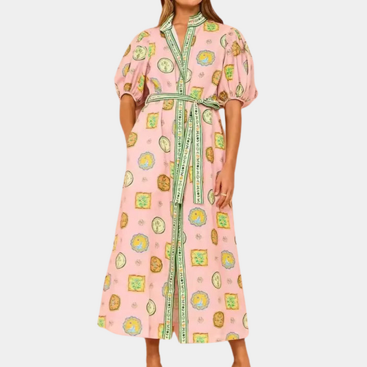 Modisches Kleid mit Gürtel für Frauen