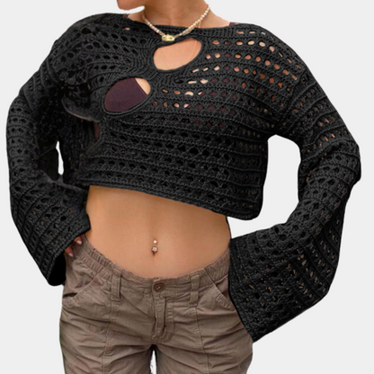 Modernes gestricktes Damen Crop Top