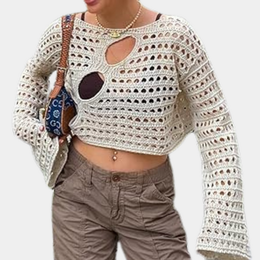 Modernes gestricktes Damen Crop Top