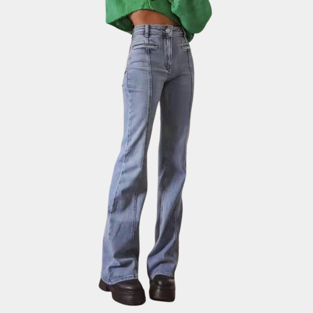 Beatrice - Trendige, ausgestellte Jeans mit Sternenprint