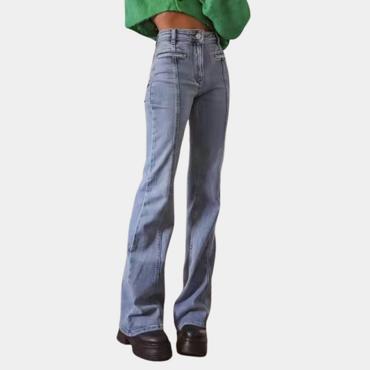 Beatrice - Trendige, ausgestellte Jeans mit Sternenprint