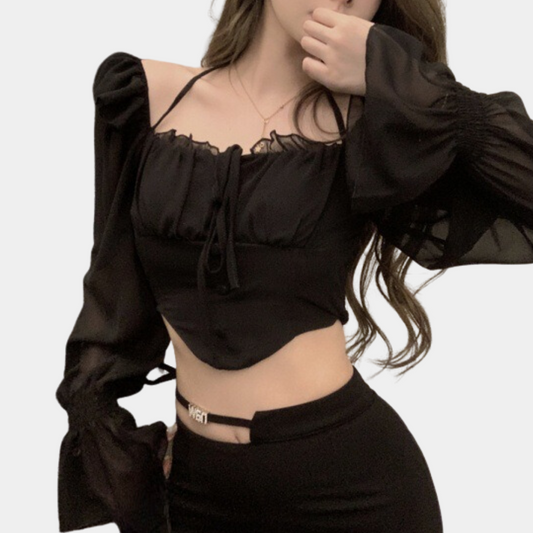 Schulterfreies Crop-Top für Frauen