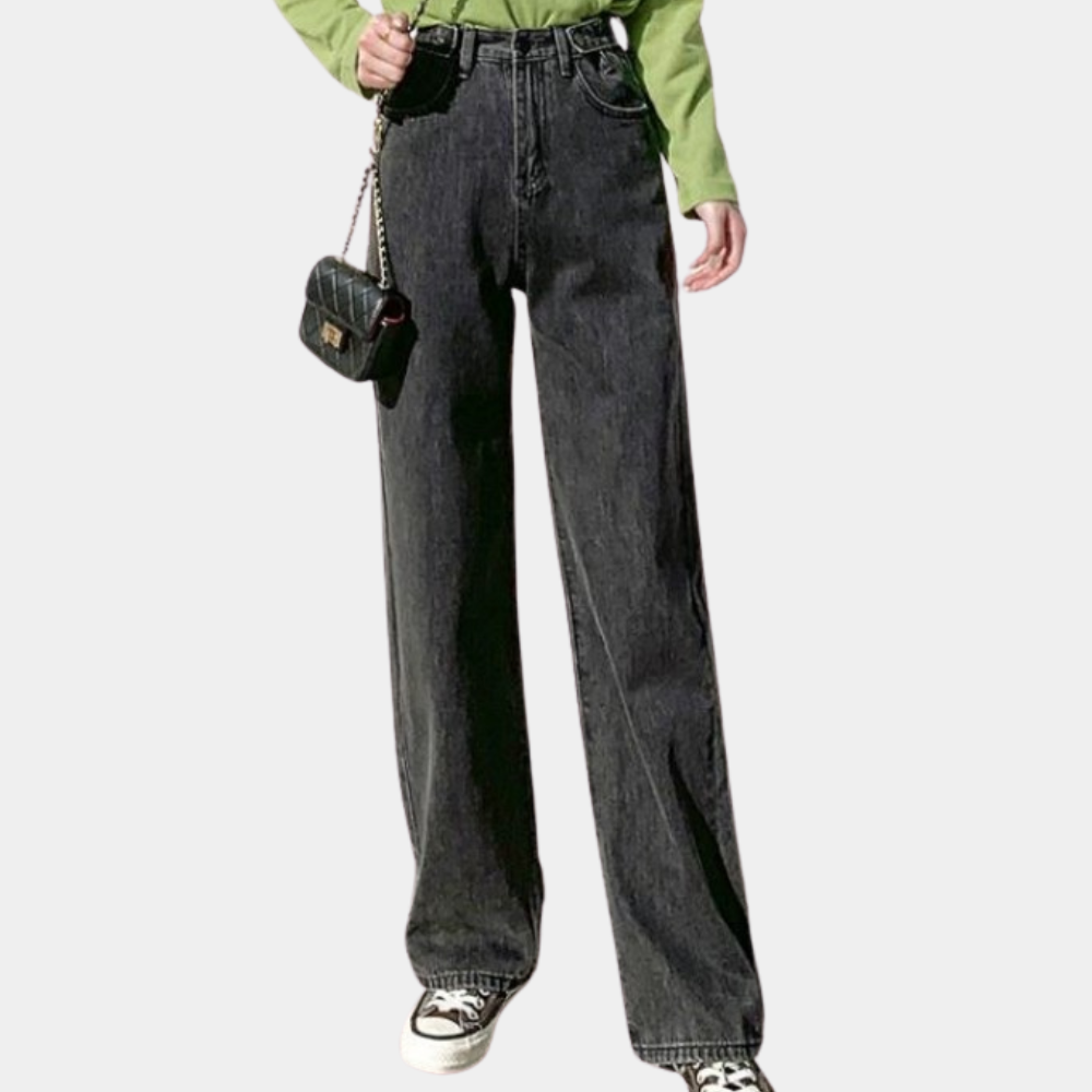 Weit geschnittene Damenhose mit hoher Taille