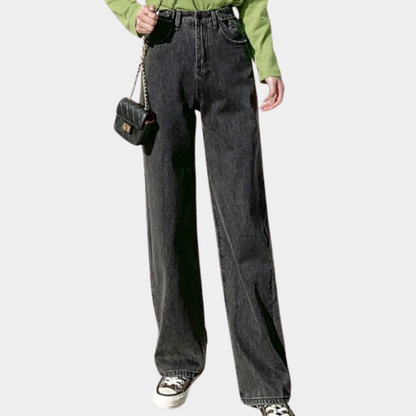 Weit geschnittene Damenhose mit hoher Taille