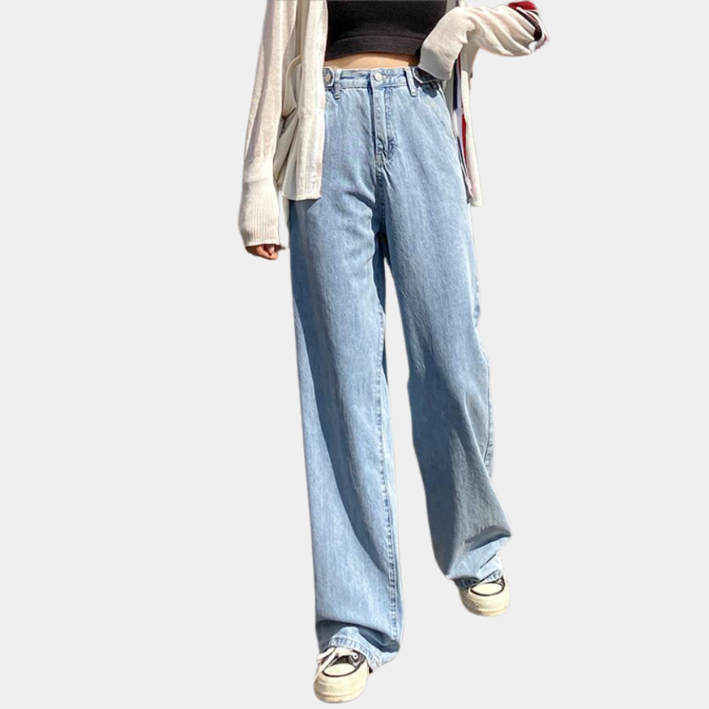 Weit geschnittene Damenhose mit hoher Taille