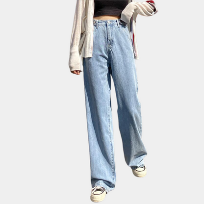 Weit geschnittene Damenhose mit hoher Taille