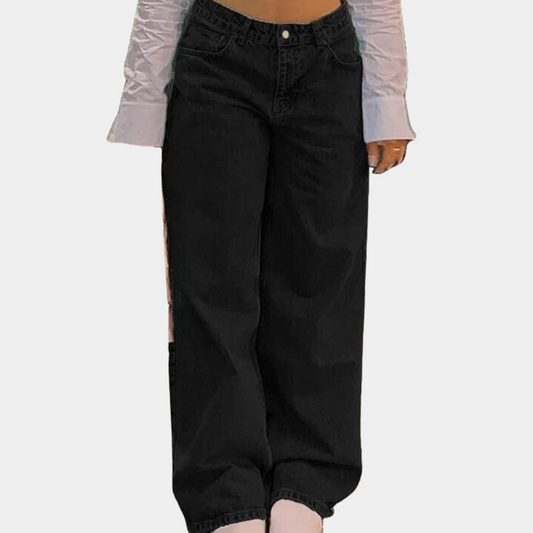 Niedrig taillierte und weite Damenjeans