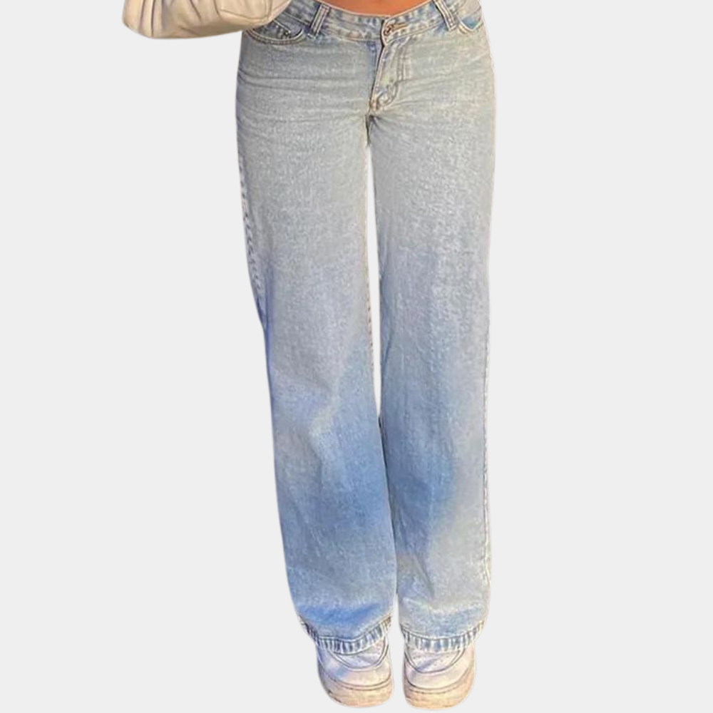 Niedrig taillierte und weite Damenjeans