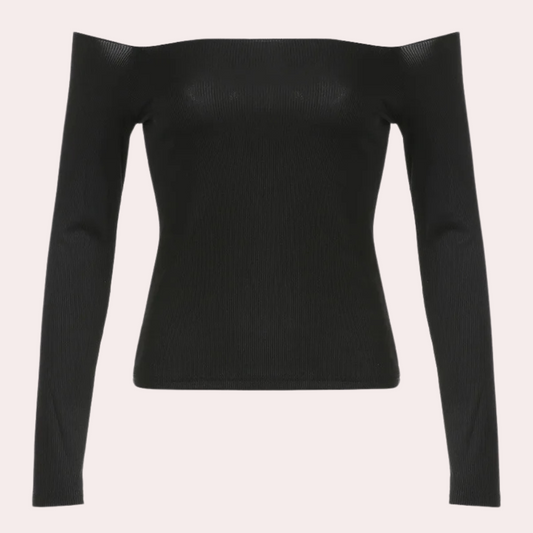 Wioletta - Langärmeliges Off-Shoulder-Top für Frauen