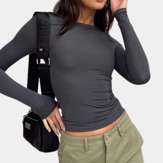 Schlichtes und dehnbares Crop-Top für Frauen