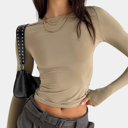 Schlichtes und dehnbares Crop-Top für Frauen