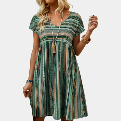 Bequemes gestreiftes Kleid für Frauen
