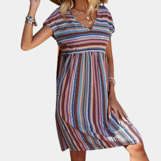 Bequemes gestreiftes Kleid für Frauen