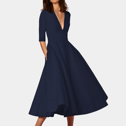 Elegantes Damenkleid mit V-Ausschnitt