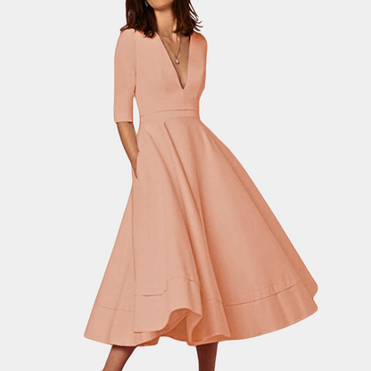 Elegantes Damenkleid mit V-Ausschnitt