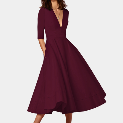 Elegantes Damenkleid mit V-Ausschnitt