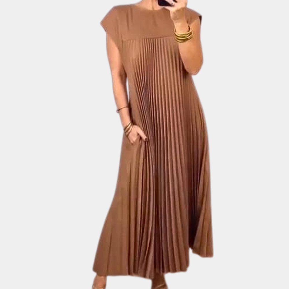 Einfaches plissiertes Kleid für Frauen