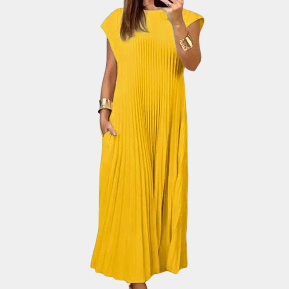 Einfaches plissiertes Kleid für Frauen