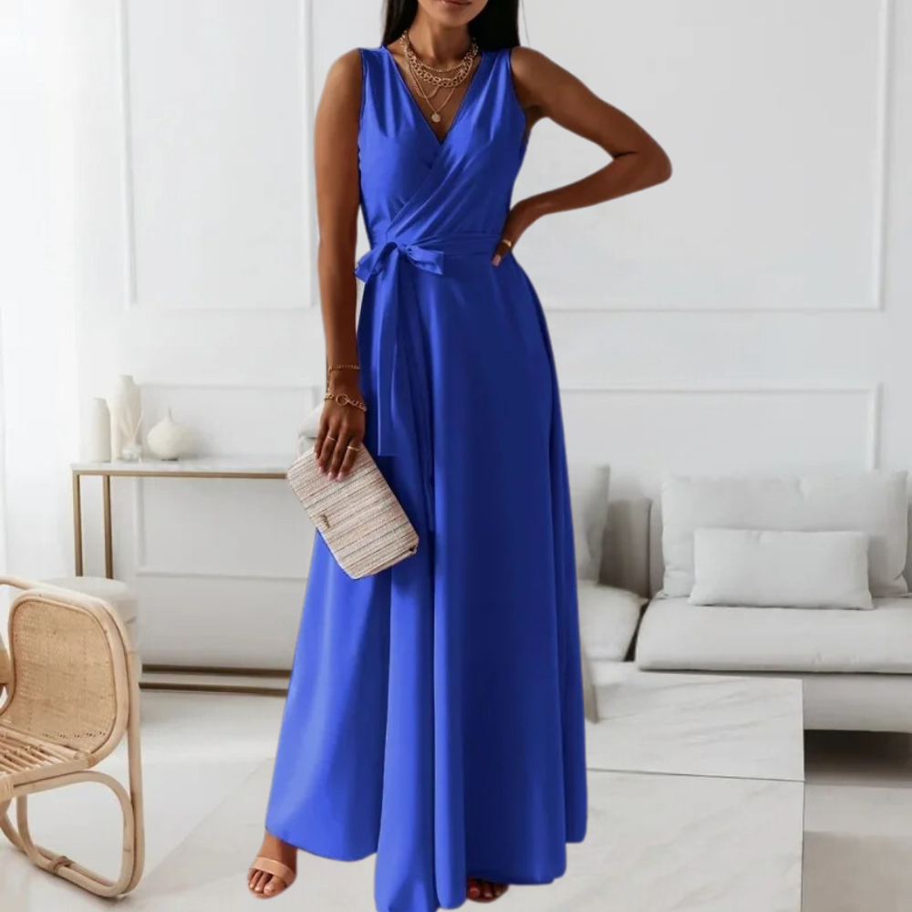 Elegantes Maxikleid mit V-Ausschnitt für Frauen