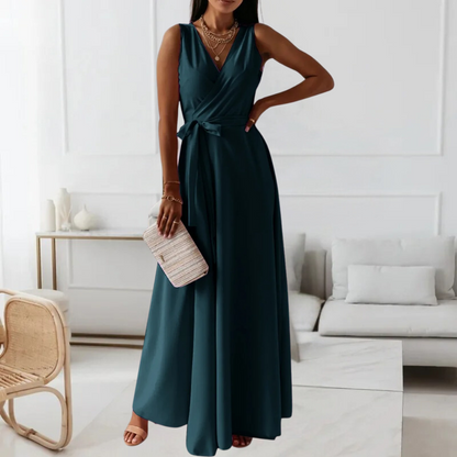 Elegantes Maxikleid mit V-Ausschnitt für Frauen