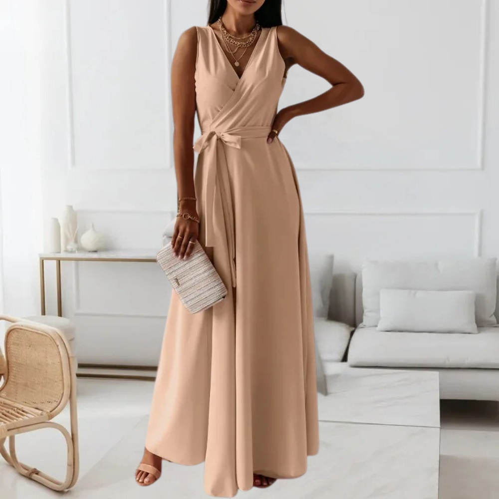Elegantes Maxikleid mit V-Ausschnitt für Frauen