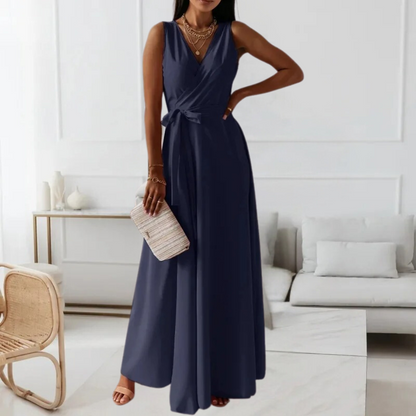 Elegantes Maxikleid mit V-Ausschnitt für Frauen