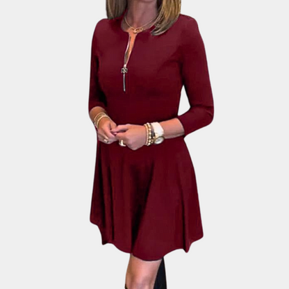 Elegantes Kleid mit Reißverschluss für Frauen