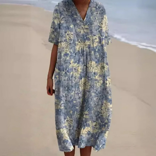 Buntes geblümtes Kleid für Frauen