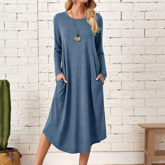 Lässiges langärmeliges Kleid für Frauen