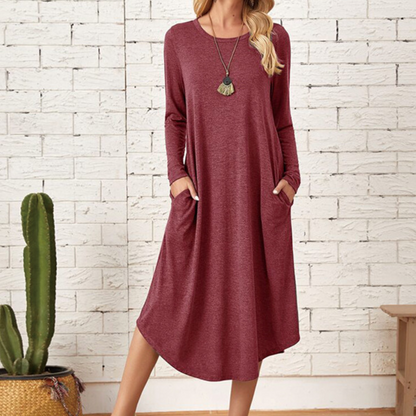 Lässiges langärmeliges Kleid für Frauen