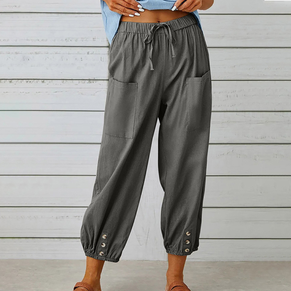 Lässige Damenhose mit weitem Bein