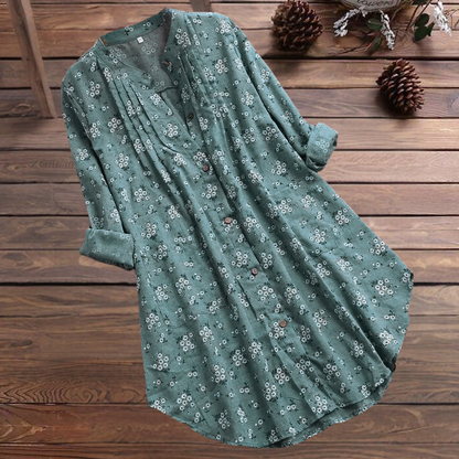 Elegante und lange geblümte Bluse für Frauen