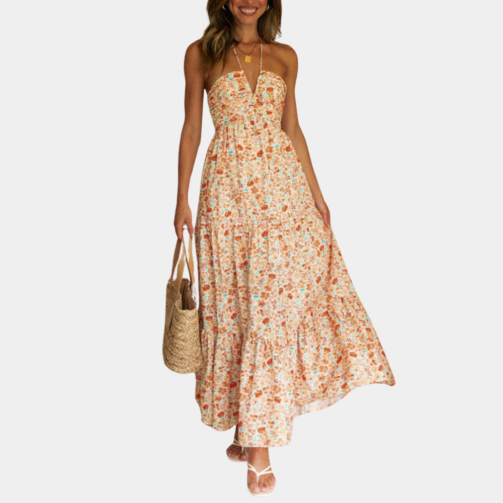 Dagmar - Langes Kleid mit Neckholder