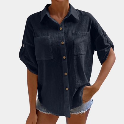 Tamsin - Unifarbenes Damenshirt für den Sommer