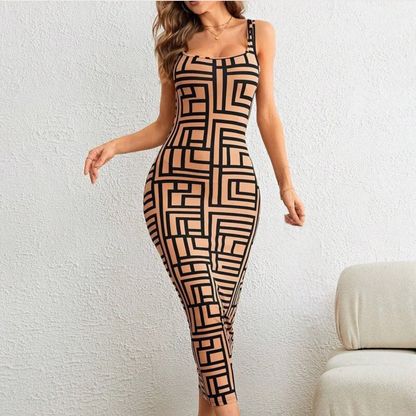 Elsa - Trendiges geometrisches Bodycon-Kleid