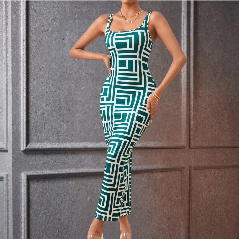 Elsa - Trendiges geometrisches Bodycon-Kleid