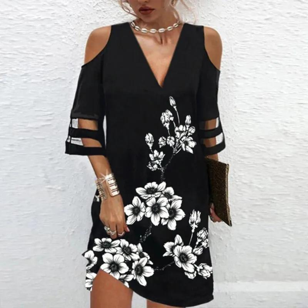 Kataryna - Kleid mit kalten Schultern und Spitze für Frauen