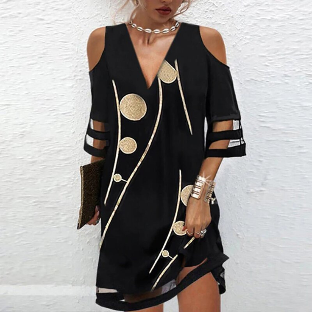 Kataryna - Kleid mit kalten Schultern und Spitze für Frauen