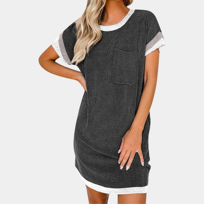 Henriqua - Lässiges Hemdkleid mit Farbblock für Frauen