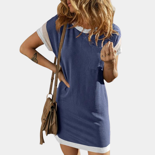 Henriqua - Lässiges Hemdkleid mit Farbblock für Frauen
