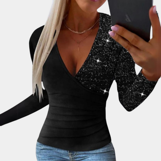 Bibiana - Elegantes Damen-Top mit Glitzerpailletten