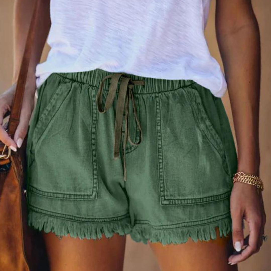 Delfine - Damen-Shorts mit Seitentaschen im mühelosen Stil