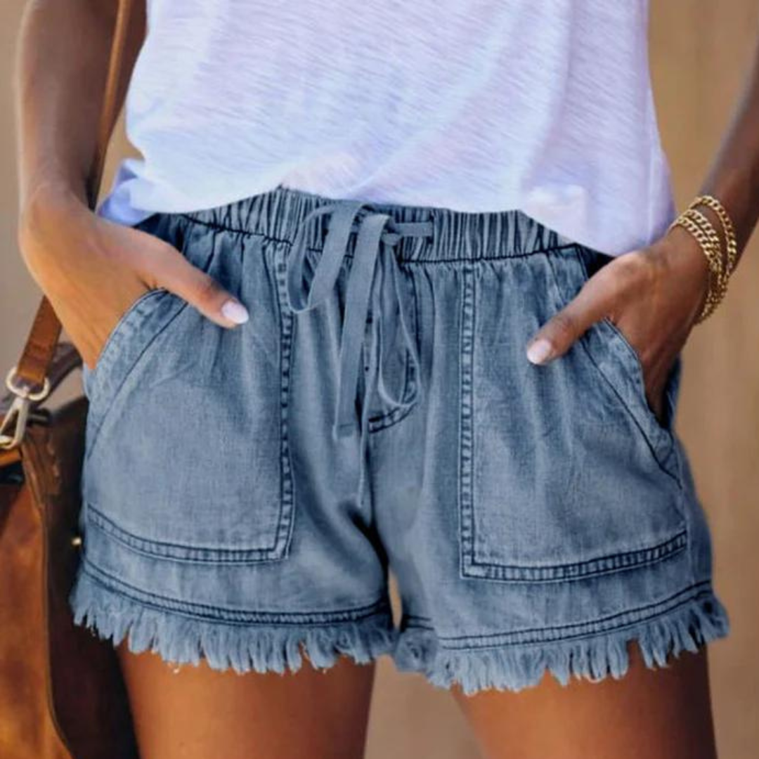 Delfine - Damen-Shorts mit Seitentaschen im mühelosen Stil