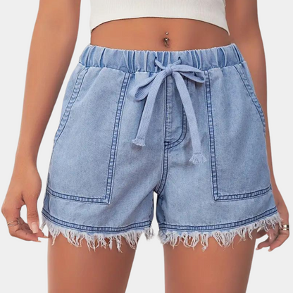 Rosalba - Damenshorts mit Wellensaum und Kordelzug